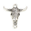 Picture of Zinc Based Alloy Boho Chic Connectors Cow Antique Silver Color (Can Hold 2.6mm x1.8mm FlatBack Rhinestone) 29mm x 28mm, 20 PCs