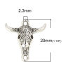 Picture of Zinc Based Alloy Boho Chic Connectors Cow Antique Silver Color (Can Hold 2.6mm x1.8mm FlatBack Rhinestone) 29mm x 28mm, 20 PCs