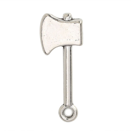 Picture of Zinc Based Alloy Charms Axe Antique Silver Color 25mm(1") x 10mm( 3/8"), 50 PCs
