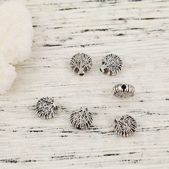 Picture of Zinc Based Alloy Spacer Beads Tree Antique Silver Color 8mm x 8mm, Hole: Approx 1.6mm, 100 PCs