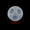 Picture of Silicone Resin Mold For Jewelry Making Round White Drop 6.7cm(2 5/8") Dia., 1 Piece