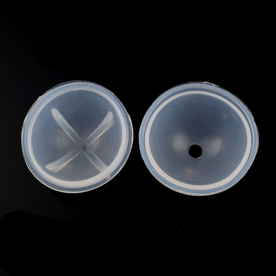 Picture of Silicone Resin Mold For Jewelry Making Round White 48mm(1 7/8") x 44mm(1 6/8"), 1 Piece