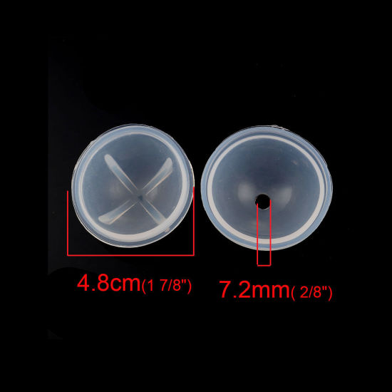 Picture of Silicone Resin Mold For Jewelry Making Round White 48mm(1 7/8") x 44mm(1 6/8"), 1 Piece