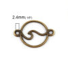 Image de Connecteurs en Alliage de Zinc Rond Bronze Antique Vague 29mm x 20mm - 28mm x 19mm, 20 Pcs