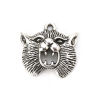 Picture of Zinc Based Alloy Charms Cat Head Animal Antique Silver Color 20mm( 6/8") x 19mm( 6/8"), 10 PCs