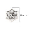 Picture of Zinc Based Alloy Charms Flower Antique Silver Color Yoga OM/ Aum 22mm( 7/8") x 20mm( 6/8"), 20 PCs