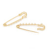 Picture of Iron Based Alloy Safety Pin Brooches Findings Gold Plated 7 Loops 70mm(2 6/8") x 18mm( 6/8"), 5 PCs