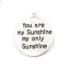 Picture of Zinc Based Alloy Charms Round Disc Antique Silver Color Message 27mm(1 1/8") x 24mm(1"), 20 PCs