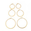 Picture of 316 Stainless Steel Hoop Earrings Gold Plated Round Spiral 40mm(1 5/8") Dia., Post/ Wire Size: (20 gauge), 1 Pair”