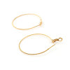 Imagen de 316 Acero Inoxidable Pendientes Círculos Chapado en Oro Ronda 50mm Dia., Post/ Wire Size: (20 gauge), 1 Par”