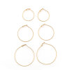 Imagen de 316 Acero Inoxidable Pendientes Círculos Chapado en Oro Ronda 50mm Dia., Post/ Wire Size: (20 gauge), 1 Par”