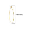 Picture of 316 Stainless Steel Hoop Earrings Gold Plated Round 40mm(1 5/8") Dia., Post/ Wire Size: (20 gauge), 1 Pair”