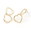 Picture of Zinc Based Alloy Ear Post Stud Earrings Findings Heart Gold Plated 23mm x 23mm, Post/ Wire Size: (21 gauge), 10 PCs
