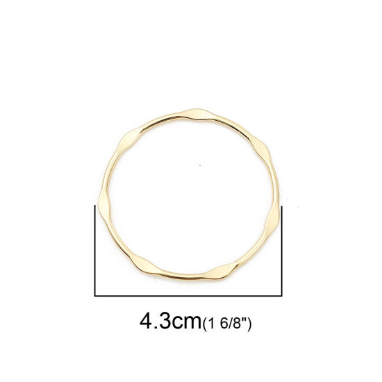 Image de Pendentifs en Alliage de Zinc Annulaire Doré 43mm x 43mm, 10 Pcs