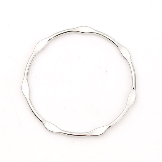 Picture of Zinc Based Alloy Pendants Circle Ring Silver Tone 43mm(1 6/8") x 43mm(1 6/8"), 10 PCs