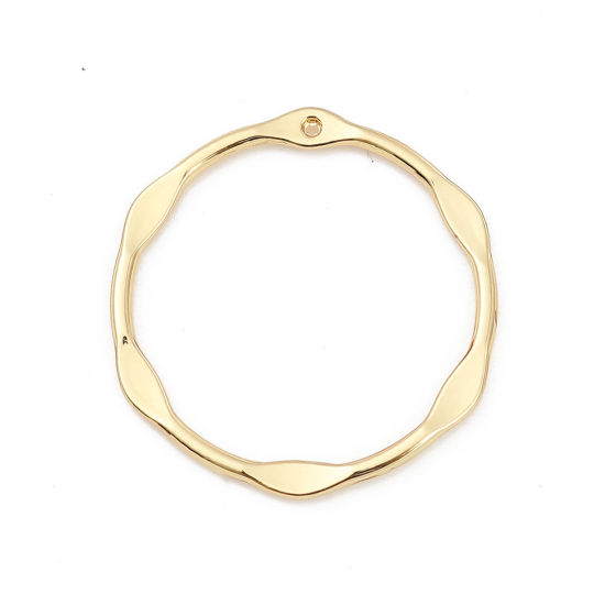 Picture of Zinc Based Alloy Pendants Circle Ring Gold Plated 33mm(1 2/8") x 31mm(1 2/8"), 10 PCs