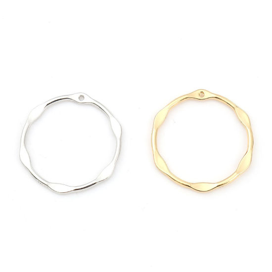 Picture of Zinc Based Alloy Pendants Circle Ring Gold Plated 33mm(1 2/8") x 31mm(1 2/8"), 10 PCs