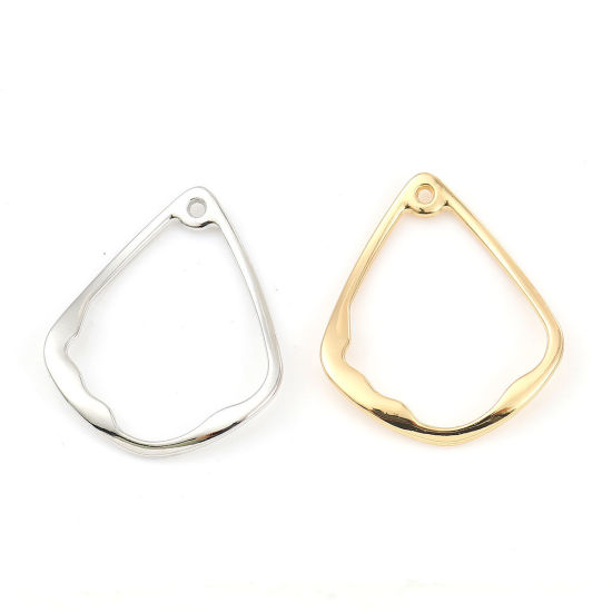 Image de Pendentifs en Alliage de Zinc Goutte d'Eau Argent Mat 42mm x 34mm, 10 Pcs