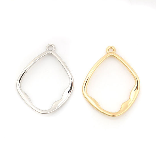 Picture of Zinc Based Alloy Charms Irregular Silver Tone 27mm(1 1/8") x 21mm( 7/8"), 10 PCs