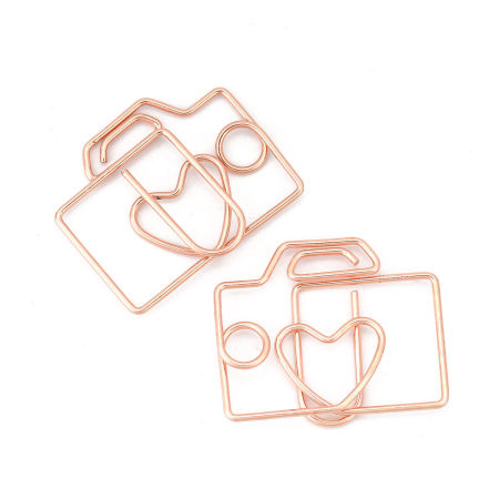 Imagen de Acero Inoxidable Marcadores de libro Oro Rosa Sujetapapeles 5 Unidades