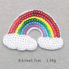 Picture of Fabric Embroidery Appliques Patches DIY Scrapbooking Craft Multicolor Rainbow Sequins 8.1cm(3 2/8") x 5.7cm(2 2/8"), 1 Piece