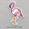Picture of Fabric Embroidery Appliques Patches DIY Scrapbooking Craft Multicolor Flamingo Sequins 8.4cm(3 2/8") x 4.5cm(1 6/8"), 1 Piece