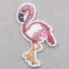 Picture of Fabric Embroidery Appliques Patches DIY Scrapbooking Craft Multicolor Flamingo Sequins 8.4cm(3 2/8") x 4.5cm(1 6/8"), 1 Piece