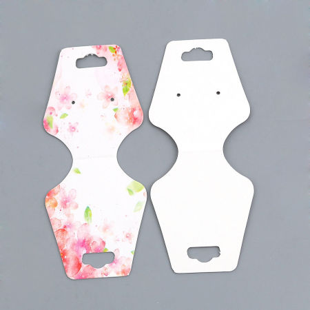 Bild von 50 Blätter Papier Schmuck Halskette Display Karte Rosa , mit Japanische Kirschblüte Blume Muster, 10.8cm x 4.5cm
