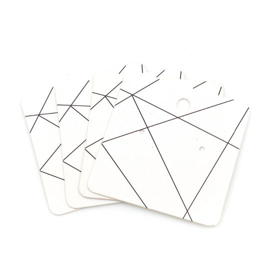 Picture of Paper Jewelry Earrings Display Card Square Gray 50mm(2") x 50mm(2"), 50 Sheets