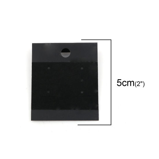 Image de Présentoir de Bijoux pour Boucles d'Oreilles PVC pour Boucles d'Oreilles Rectangle Noir 50mm x 42mm, 50 Pcs