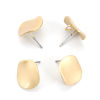 Imagen de Zamak Pendientes Curva Oro Mate Ronda W/ Lazo 15mm, Post/ Wire: (20 gauge), 10 Unidades