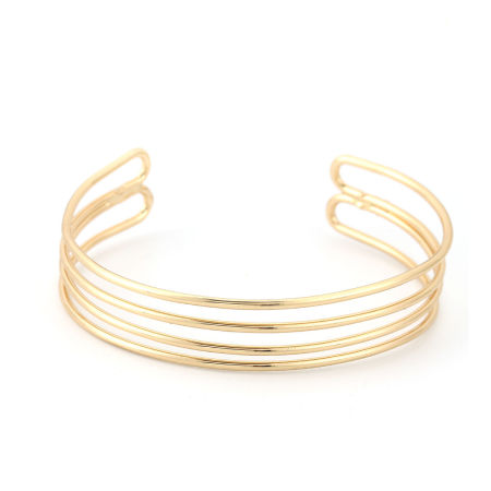 Imagen de Hierro Abierta Cuff Brazaletes Pulseras Arco KC Dorado 16.5cm longitud, 2 Unidades