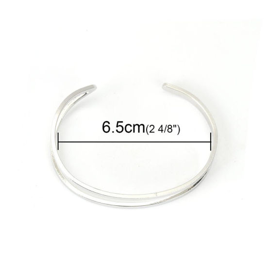 Image de Bracelet Manchette Jonc Semi-Ouvert en Alliage de Fer Arc Or Rose 17cm long, 1 Pièce