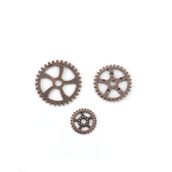 Picture of Zinc Based Alloy Steampunk Pendants Gear Antique Copper At Random Mixed 3.1cm(1 2/8") Dia. - 1cm( 3/8") Dia., 1 Packet(100g/Packet, Approx 40-60 PCs/Packet)
