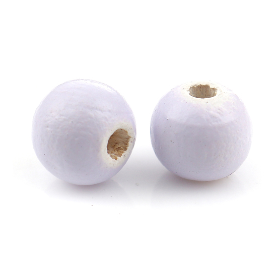 Picture of Wood Spacer Beads Round Mauve About 8mm Dia, Hole: Approx 2.1mm, 100 PCs