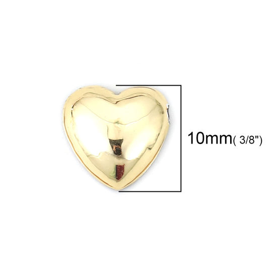 Изображение Акриловые Газоплотный Кабошон Сердце Золотой 10мм x 10мм, 200 ШТ