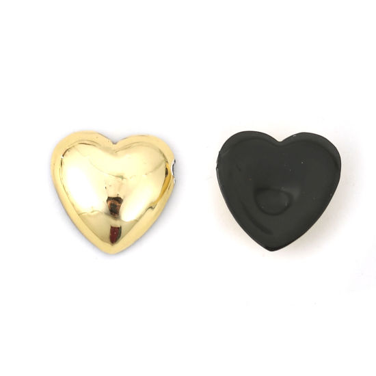 Изображение Акриловые Газоплотный Кабошон Сердце Золотой 10мм x 10мм, 200 ШТ