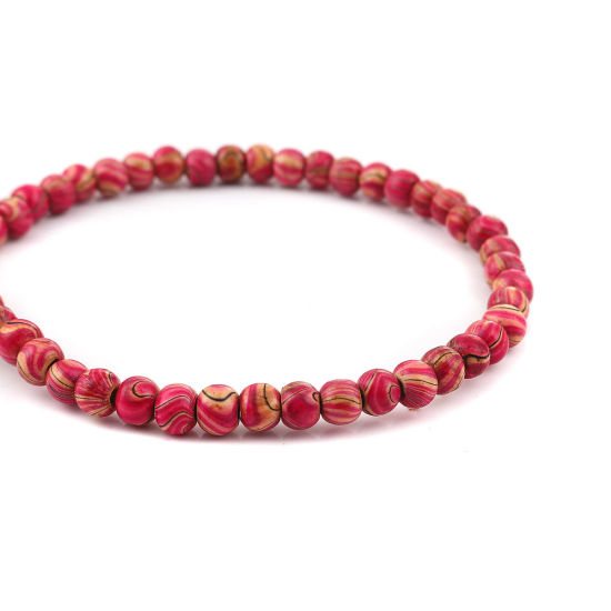 Immagine di Legno Separatori Perline Tondo Scuro Rosso Prugna Striscia Disegno Circa: 9mm - 7mm Dia, Foro: Circa 2.4mm, lunghezza: 47cm, 2 Fili (Circa 70 Pezzi/Treccia)