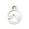 Picture of Zinc Based Alloy Charms Round Antique Silver Color Wave 12mm( 4/8") x 9mm( 3/8"), 100 PCs