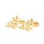 Picture of Zinc Based Alloy Ear Post Stud Earrings Findings Leaf Matt Gold 15mm x 10mm, Post/ Wire Size: (20 gauge), 10 PCs