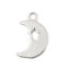 Imagen de Latón Colgantes Charms Luna Media 18K Platino Real Chapado Estrella 12mm x 8mm, 3 Unidades