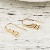 Picture of Brass Ear Wire Hooks Earring Findings 18K Real Gold Plated W/ Loop 17mm( 5/8") x 10mm( 3/8"), Post/ Wire Size: (21 gauge), 4 PCs
