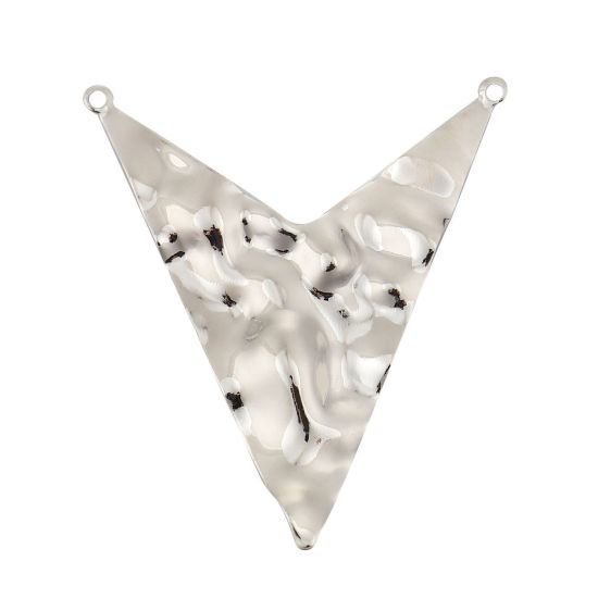 Picture of Brass Connectors Arrowhead 18K Real Platinum Plated 49mm(1 7/8") x 42mm(1 5/8"), 2 PCs                                                                                                                                                                        