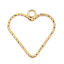 Picture of 5 PCs Brass Geometric Bezel Frame Charms Pendants 18K Real Gold Plated Heart 16mm x 16mm