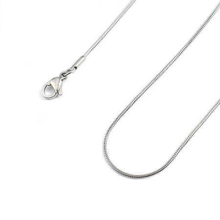 Picture of Wholesale Snake Chain Necklace, Silver Tone 304 Stainless Steel, Unisex Minimalist Gift Jewelry For Retailer, 45.5cm(17.9") long, Chain Size: 1.2mm, 2 PCs