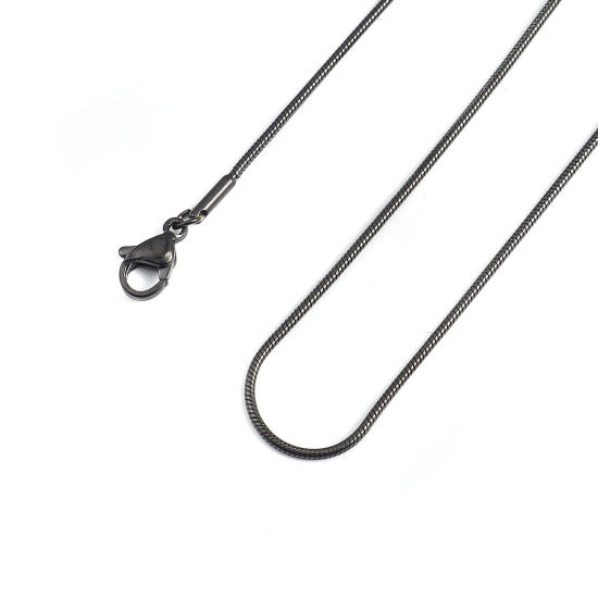 Immagine di 1 Pz Placcatura Sottovuoto 304 Acciaio Inossidabile Catena di Serpente Collana Nero 45cm Lunghezza, Dimensione della Catena 1.2mm