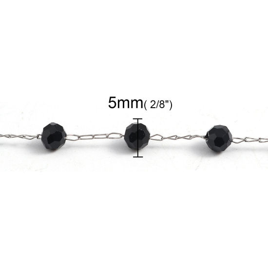 Image de Colliers en 304 Acier Inoxydable D'autres chaînes Argent Mat A Facettes 74cm Long, Taille de chaîne: 5mm, 1 Pièce