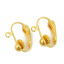 Picture of Brass Lever Back Clips Earrings Gold Plated W/ Loop 17mm( 5/8") x 14mm( 4/8"), 20 PCs