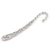 Imagen de Zamak Marcadores de libro Trenzado Plata Antigua Flor 11.7cm x 2.5cm, 10 Unidades