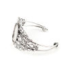 Imagen de 2 Unidades Latón & Aleación Soporta a Cabachones Abierta Cuff Brazaletes Pulseras Óvalo Filigrana Plata Antigua (Apta 25mmx18mm) 15.5cm longitud